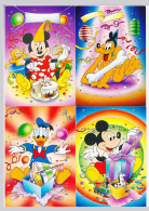 4 CPSM / CPM 10.5 X 15 Walt Disney  Mickey  Donald Pluto  Série Complète - Autres & Non Classés