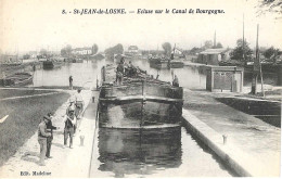 21 SAINT JEAN DE LOSNE PENICHE ECLUSE CANAL DE BOURGOGNE NAVIGATION FLUVIALE TRANSPORTS - Autres & Non Classés