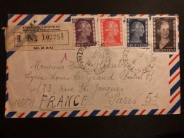 LR Par Avion Pour La FRANCE TP EVA PERON 1p + 45c + 20c + 40c OBL.29 ABR 53 BUENOS AIRES 28 - Brieven En Documenten