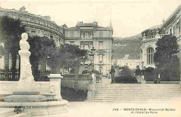 Monaco - Monte Carlo - Monument Berlioz Et L'Hotel De Paris - Animée - CPA - Voir Scans Recto-Verso - Autres & Non Classés