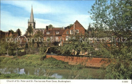 72415694 Buckingham Aylesbury Vale Church Of St Peter And St Paul Across River O - Buckinghamshire