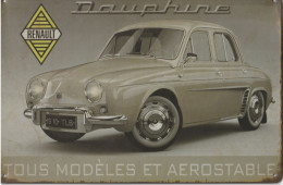 Plaque  Publicitaire Renault   Dauphine Tous Modeles Et Aeroportable 30x20  Vintage - Autres & Non Classés