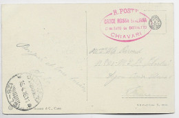 ITALIA CARTOLINA CHIAVARI + R POSTE CROCE ROSSA ITALIANA COMITATO DU DISTRITRETTO CHIAVARI 1918 - Poststempel