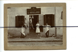 PHOTOGRAPHIE A Identifier. Devanture DE LA Boucherie Charcuterie C. MEILLAND . Personages Devant L'etablissement - Lieux