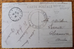 WW1 Parnoy En Bassigny? Cachet FM 1ère Armée, Dépôt Des Chevaux Blessés - Franchise Postale Militaire Pour Chaource - Guerre De 1914-18