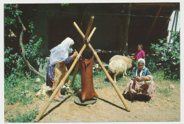 CPSM / CPM 10.5  X 15 Turquie Türkiye (113) Femmes Enfant Mouton Outre Trépied Filage De La Laine - Turkey