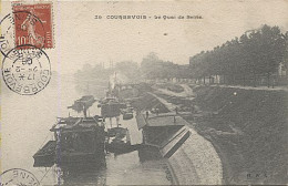 X117926 HAUTS DE SEINE COURBEVOIE LE QUAI DE SEINE PENICHE ? PENICHES ? BATELLERIE ? - Courbevoie