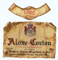 Etiquette Et Millésime " ALOXE - CORTON 1992 " Domaine Cachat-Orquidant Et Fils (2787)_ev352 - Bourgogne