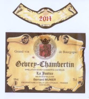 Etiquette Et Millésime " GEVREY-CHAMBERTIN 2014 La Justice " Bernard Munier (2791)_ev360 - Bourgogne