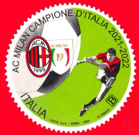ITALIA - Usato - 2022 - Sport - Calcio - Milan – Campione D’Italia - B - 2021-...: Oblitérés