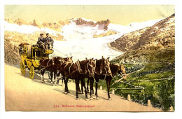 CPA  9 X 14 Suisse  Schweiz, Gebirgspost     La Poste En Montagne Postier Diligence 5 Chevaux - Mon