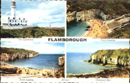 72464255 Flamborough The Lighthouse Aerial View North Landing Thornwick Bay Flam - Other & Unclassified