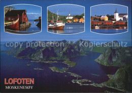 72458907 Moskenes Lofoten Boot Fliegeraufnahme Norwegen - Norvegia