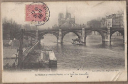 CPA 75 - PARIS - La Seine à Travers Paris - Le Pont Des Tournelles - TB PLAN EDIFICE Et Jolie Vue Sur NOTRE DAME - Bridges