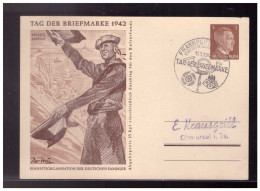 DT- Reich (024180) Ganzsache P308/ 03 Tag Der Briefmarke 1942, Kriegsmarine, Blanco Gest.mit SST Frankfurt/ Main 11.1.42 - Postkarten