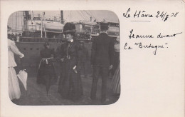 Le Havre  - Transatlantique " Le Bretagne "  - Jeanne - 24 Juillet 1928 -  Carte Photo - CPA°J - Haven