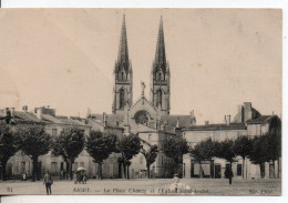 Carte Postale Ancienne Niort - La Place Chanzy Et L'Eglise Saint André - Niort