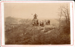 Le Sidobre Rocher Tremblant De 150t Et La Rouquette(2 Photos Sur Carton De 1910 - 8*13) - Autres & Non Classés