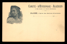 ALGERIE - ALGER - FEMME MAURESQUE - COMITE D'HIVERNAGE ALGERIEN, 1 RUE COMBE ET 2 GALERIE DUCHASSAING - Algeri