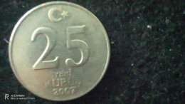 TÜRKİYE-2007--       -25     YENİ      KURUŞ            VF - Turkije