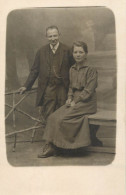 Social History Souvenir Real Photo Elegant Couple Dress Coiffure - Photographs