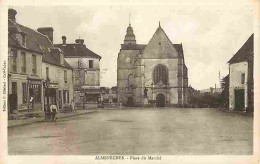 61 - Almenèches - Place Du Marché - Animée - CPA - Voir Scans Recto-Verso - Autres & Non Classés