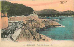 13 - Marseille - Route De La Corniche - Animée - Tramway - Colorisée - Voyagée En 1918 - CPA - Voir Scans Recto-Verso - Endoume, Roucas, Corniche, Playas