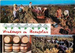 Vignes - Vendanges En Beaujolais - Multivues - Tonneaux - Vendanges - Raisins - Vin - CPM - Voir Scans Recto-Verso - Vigne