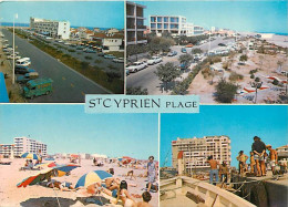 66 - Saint Cyprien - Multivues - Automobiles - Scènes De Plage - Femmes En Maillot De Bain - CPM - Voir Scans Recto-Vers - Saint Cyprien