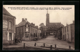 CPA Saint Michel Mont Mercure, Entrée Du Village, Vue De L`église  - Otros & Sin Clasificación