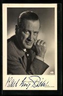 AK Schauspieler Karl Ludwig Diehl In Denkerpose, Mit Original Autograph  - Acteurs