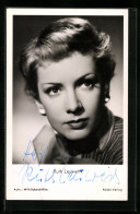 AK Schauspielerin Ruth Leuwerik In Schwarzweiss Fotografiert, Mit Original Autograph  - Acteurs