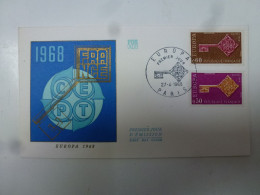 N° 1556 1557 Premier Jour Europa 1968 - Documents Of Postal Services