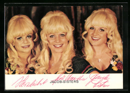 AK Musikerinnen Jacob-Sisters Mit Blonden Gelockten Haaren Und Breitem Lächeln, Autograph  - Music And Musicians