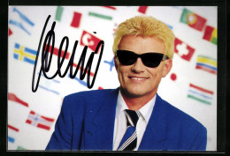 AK Musiker Heino Im Blauen Anzug Mit Sonnenbrille, Autograph  - Música Y Músicos