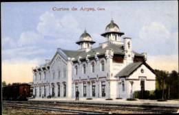 CPA Curtea De Argeș Rumänien, Bahnhof, Gleisseite - Romania
