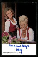 AK Musikerinnen Maria Und Margot Hellwig Lächelnd Am Fenster, Autograph  - Musique Et Musiciens