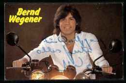 AK Musiker Bernd Wegener Auf Dem Motorrad, Autograph  - Música Y Músicos