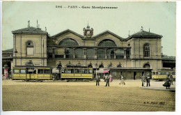 CPA 9 X 14    PARIS   Gare Montparnasse   Tramways De La Compagnie Générale Parisienne De Tramways  Gare De Lyon Gare * - Metropolitana, Stazioni