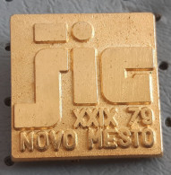 29. Construction Company Sport  Games Novo Mesto 1979 Slovenia Ex Yugoslavia Vintage Pin - Sonstige & Ohne Zuordnung