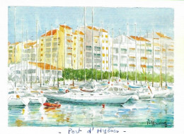 [83] Var > Hyeres Port De Plaisance Aquarelle D' André Franz - Hyeres