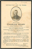 090524 - FAIRE PART DE DECES - MILITARIA WW1 14 18 - Soldat 81 ème RI Ancien Musicien 2 Génie - HENRY Généalogie - Décès