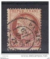 FRANCE:  1872  CERES  -  2 C. ROUGE  BRUN  OBL. -  YV/TELL. 51 - 1871-1875 Ceres