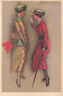 MAUZAN * Série Complète 6 CPA Illustrateur Mauzan Art Nouveau Jugendstil * N°343 * Femme Mode Chapeau Robe - Mauzan, L.A.