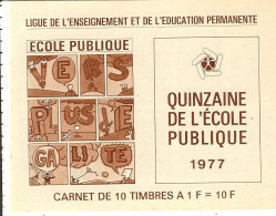 Carnet De 10 Timbres- Ecole Publique -1977- - Erinnofilia