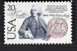 2028096719  1983  SCOTT 2036 (XX) POSTFRIS MINT NEVER HINGED  - US - SWEDEN  & BENJAMIN FRANKLIN - Nuovi