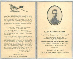 090524 - FAIRE PART DE DECES - RELIGIEUX Abbé FOUCHER Aumônier Brancardier Militaria - Généalogie - Décès