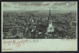 Lithographie München, Panorama Vom Frauenthurm Gesehen  - Muenchen