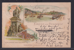 Ansichtskarte Künstlerkarte Budapest Litho Donau Fluss Denkmal Monument Nach - Ungheria