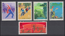 China 1108-1112 Förderung Des Volkssports 1972, 5 Werte Komplett, Satz ** / MNH - Sonstige & Ohne Zuordnung